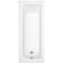 1800 x 800 Rutland Single Ended Square Bath with Front Panel & Hinged 6mm Chrome Bath Screen with Fixed Panel & Towel Rail
