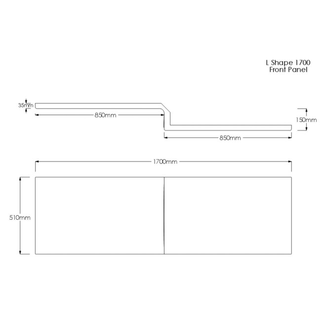 Grade A2 - L Shape Shower Bath Left Hand with Front Panel & Brushed Brass Screen 1500 x 850mm - Lomax