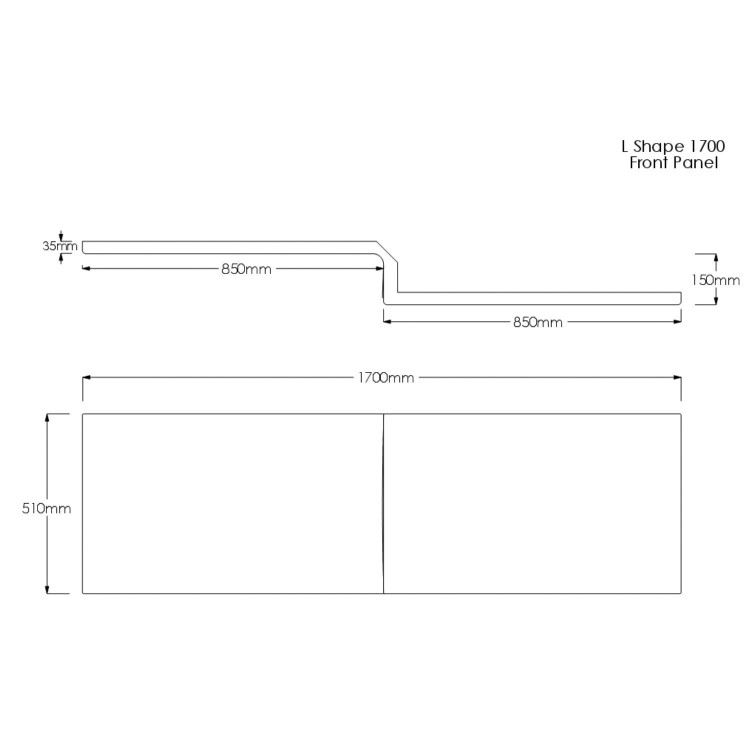 L Shape Shower Bath Left Hand with Front Panel & Brushed Brass Screen 1500 x 850mm - Lomax