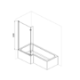 Lomax 1500 x 850 L Shaped Shower Bath Right Hand with Front Panel and Chrome Bath Screen