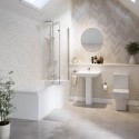 BUN/BeBa_24889/87019 1500mm Right Hand Shower Bath Suite with Toilet Basin & Panels - Lomax