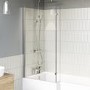 L Shape Right Hand Whirlpool Spa Shower Bath with 14 Whirlpool Jets with Front Panel & Chrome Bath Screen 1700 x 850mm - Lomax