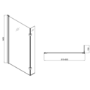 L Shape Right Hand Whirlpool Spa Shower Bath with 14 Whirlpool Jets with Front Panel & Chrome Bath Screen 1700 x 850mm - Lomax