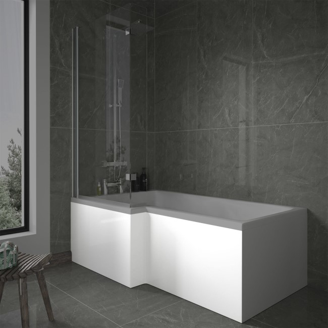 1700mm L Shaped Acrylic Bath Front Panel - Lomax