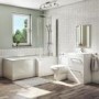 1700mm Right Hand L Shaped Shower Bath Suite with Toilet and Sink Unit & Chrome Fittings - Lomax