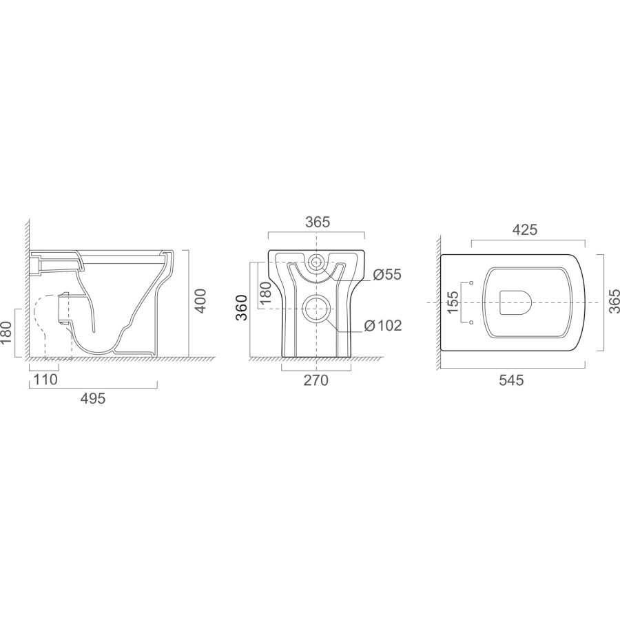 1700mm Right Hand L Shaped Shower Bath Suite with Toilet and Sink Unit & Chrome Fittings - Lomax