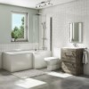 1700mm L Shaped Bath Suite with 600mm Vanity Unit and Basin &amp; Toilet - Right Hand - Ashford