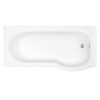 Portland Right Hand P Shape Shower Bath with Front Panel - 1700 x 850mm