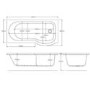 Portland Left Hand P Shape Shower Bath - 1500 x 800mm