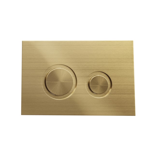 Grade A1 - Concealed Cistern with 1170mm Wall Hung Toilet Frame and Brushed Brass Mechanical Flush Plate - Zana