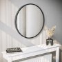 Round Black Wall Mirror - 60cm - Alcor
