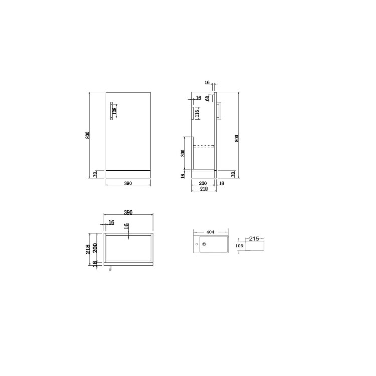 Cloakroom Suite with Grey Vanity Unit Small Basin & Close Coupled Toilet - Ashford