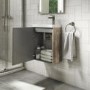 400mm Wood Effect Wall Hung Cloakroom Vanity Unit with Basin - Ashford