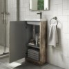 400mm Wood Effect Cloakroom Vanity Unit with Basin - Ashford