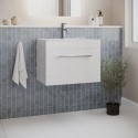 BUN/A2/BeBa_28201/96468 ALMOST PERFECT - 600 mm White Wall Hung Vanity Unit with Basin and Chrome Handles - Ashford