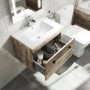 600mm Wood Effect Wall Hung Vanity Unit with Basin - Ashford