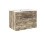 600mm Wood Effect Wall Hung Vanity Unit with Basin - Ashford