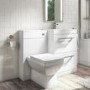 1100mm White Toilet and Sink Drawer Unit with Square Toilet and Chrome fittings - Ashford