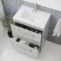 600mm Grey Freestanding  Drawer Vanity Unit with Basin and Chrome Handles - Ashford