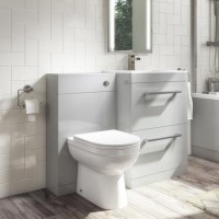 1100mm Grey Toilet and Sink Drawer Unit with Round Toilet and Chrome fittings  - Ashford 1100mm Grey Toilet and Sink Drawer Unit with Round Toilet and Chrome fittings  - Ashford