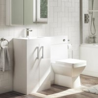 Grade A1 - 1000mm White Toilet and Sink Unit with Square Toilet- Ashford