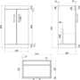 Grade A1 - 1000mm White Toilet and Sink Unit with Square Toilet- Ashford