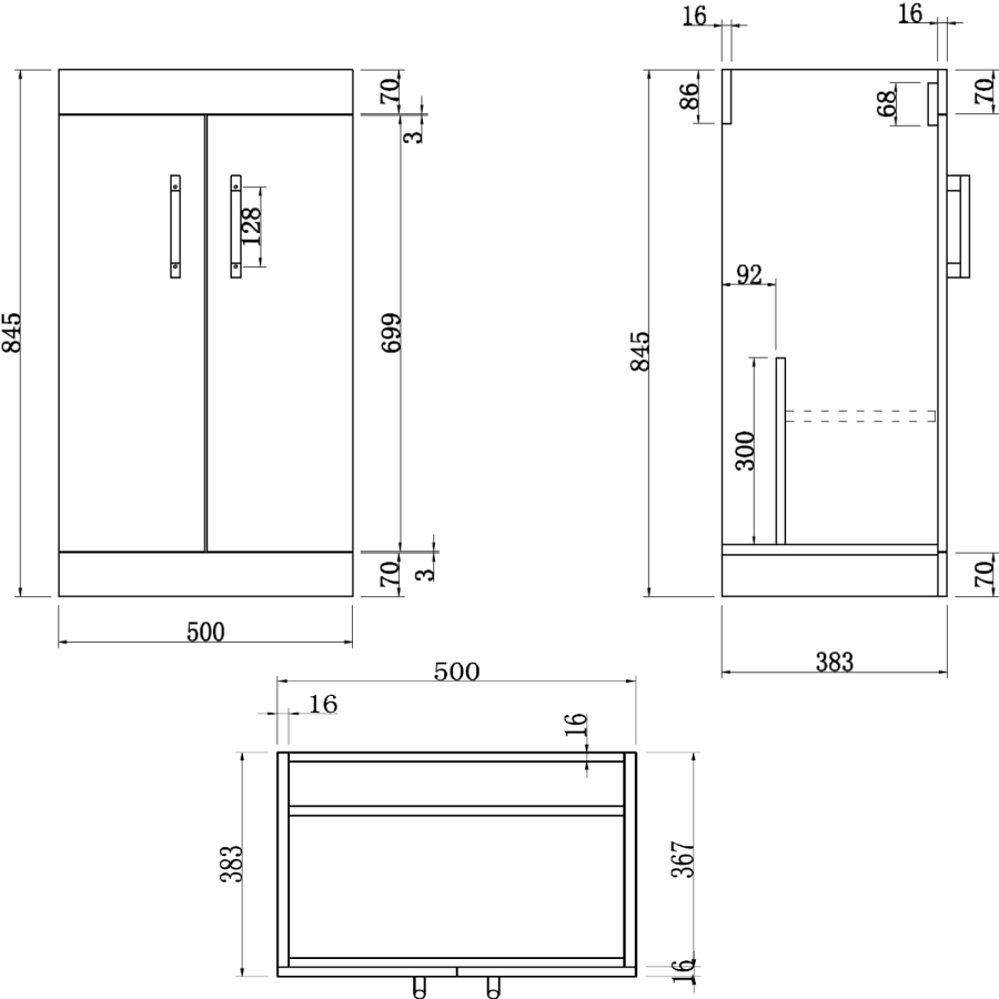 Grade A1 - 1000mm White Toilet and Sink Unit with Square Toilet- Ashford