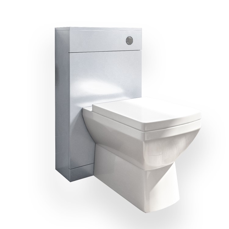 500mm White Back to Wall Toilet Unit and chrome fittings - Ashford