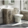 1000mm Wood Effect Toilet and Sink Unit with Square Toilet- Ashford