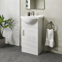 465mm White Cloakroom Vanity Unit with Basin - Classic