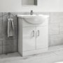 Grade A1 - 650mm White Freestanding Vanity Unit with Basin - Classic