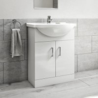 Grade A1 - 650mm White Freestanding Vanity Unit with Basin - Classic