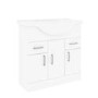 850mm White Freestanding Vanity Unit with Basin - Classic