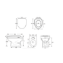500mm White Back to Wall Toilet Unit with Round Toilet - Classic