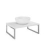 600mm White Countertop Basin Shelf with Round Basin - Lund