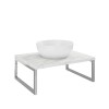 600mm Marble Effect Countertop Basin Shelf with Round Basin - Lund