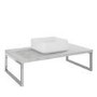 800mm Concrete Effect Countertop Basin Shelf with Square Basin - Lund