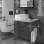 800mm Concrete Effect Countertop Basin Shelf with Basin - Lund