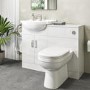 1100mm White Toilet and Sink Unit with Round Toilet - Classic