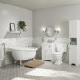 600mm White Freestanding Vanity Unit with Basin - Baxenden