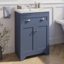 BUN/BeBa_24976/76649 600mm Blue Freestanding Vanity Unit with Basin - Baxenden