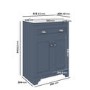 600mm Blue Freestanding Vanity Unit with Basin - Baxenden