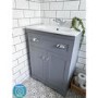 600mm Grey Freestanding Vanity Unit with Basin - Baxenden