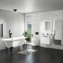 600mm White Wall Hung Vanity Unit with Matt Basin - Sion