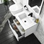 600mm White Wall Hung Vanity Unit with Matt Basin - Sion