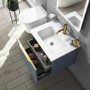 600mm Blue Wall Hung Vanity Unit with Matt Basin - Sion