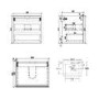 600mm Blue Wall Hung Vanity Unit with Matt Basin - Sion