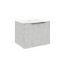 600mm Concrete Effect Wall Hung Vanity Unit with Matt Basin - Sion