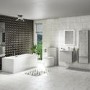 600mm Concrete Effect Wall Hung Vanity Unit with Matt Basin - Sion