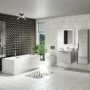 600mm Concrete Effect Wall Hung Vanity Unit with Matt Basin - Sion